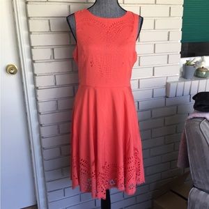 NWT Coral Perforated Design Dress size L